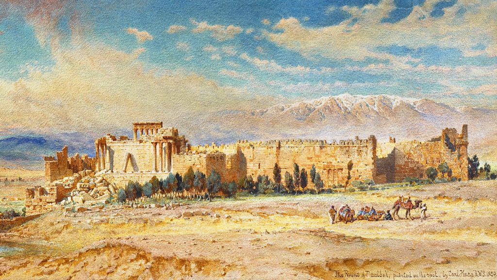 Orientalist painting - Baalbek, Lebanon